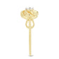 Anillo de Plata Bañada en Oro con Diamante blanco