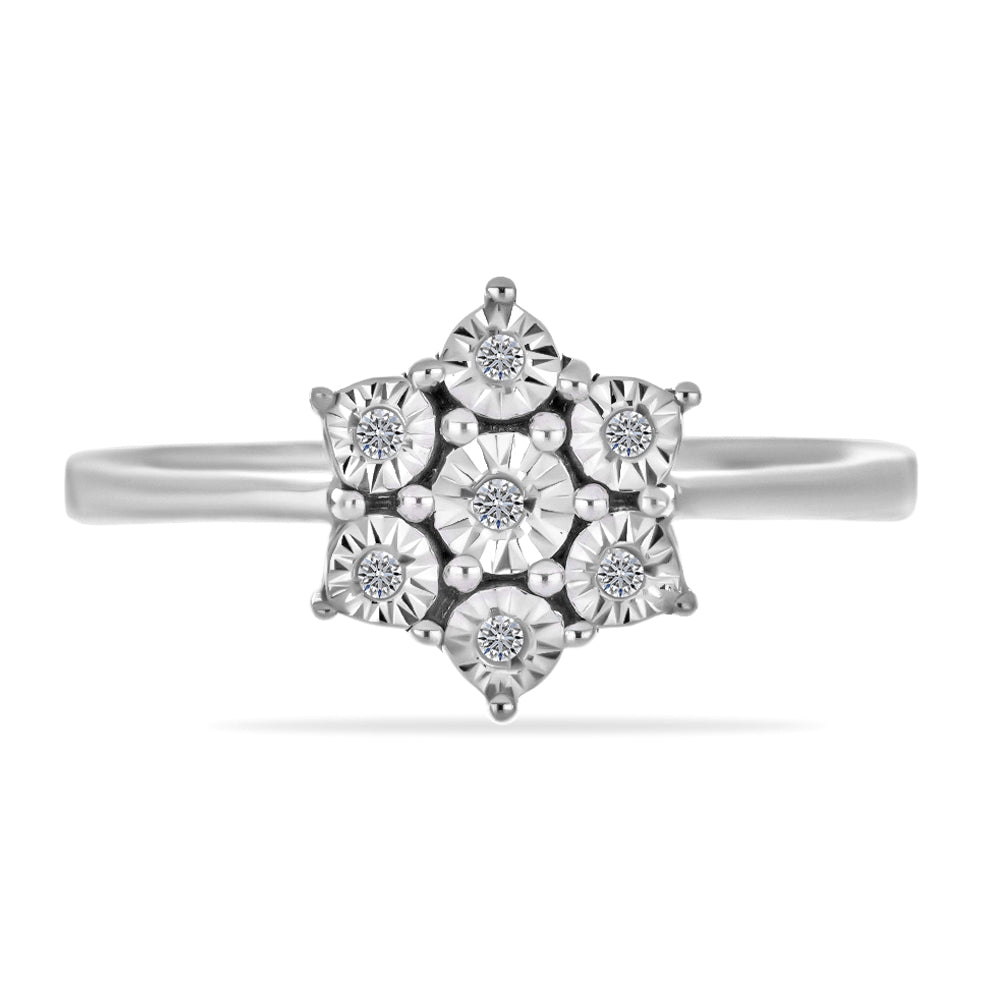 Anillo de Plata con Diamante blanco 1 