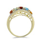 Anillo de Plata Bañada en Oro con Turmalina Arco Iris Pelmadulla y Diamante blanco