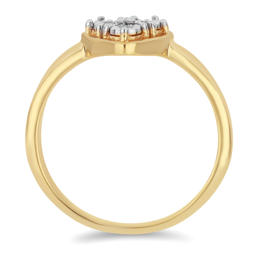 Anillo de Plata Bañada en Oro con Diamante blanco 2 