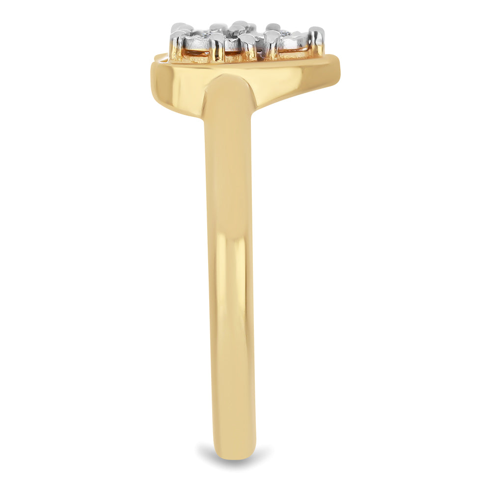 Anillo de Plata Bañada en Oro con Diamante blanco 4 