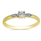 Anillo de Plata Bañada en Oro con Diamante blanco