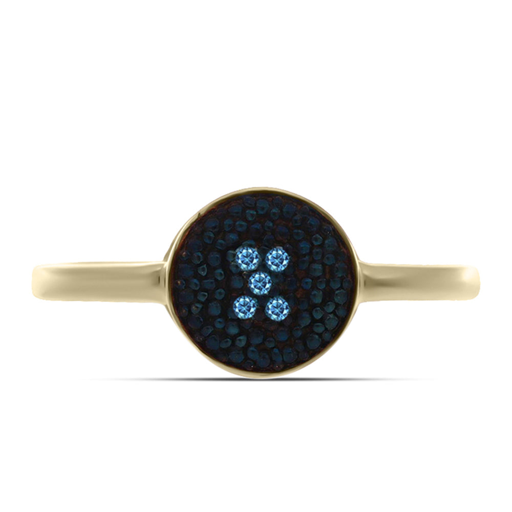Anillo de Plata Bañada en Oro con Diamante blanco