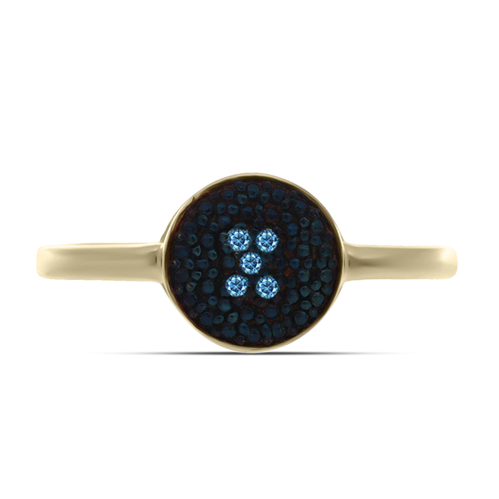 Anillo de Plata Bañada en Oro con Diamante blanco 1 