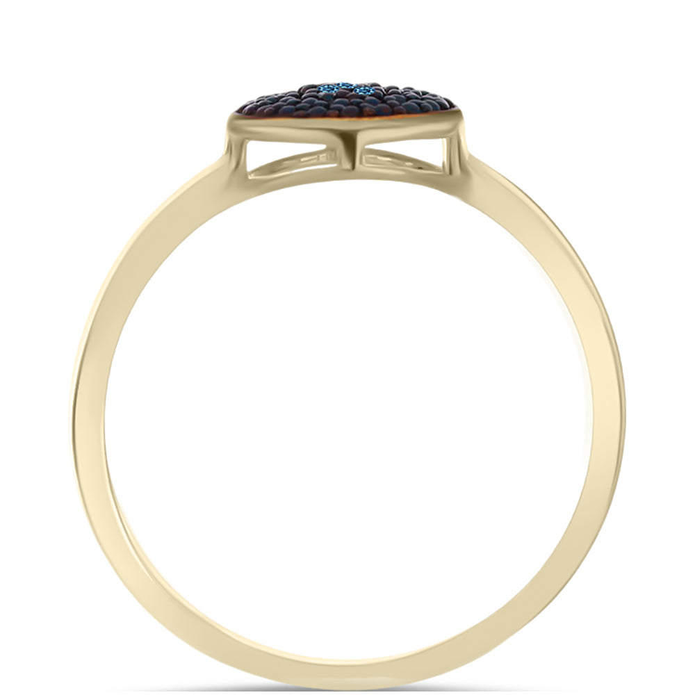 Anillo de Plata Bañada en Oro con Diamante blanco