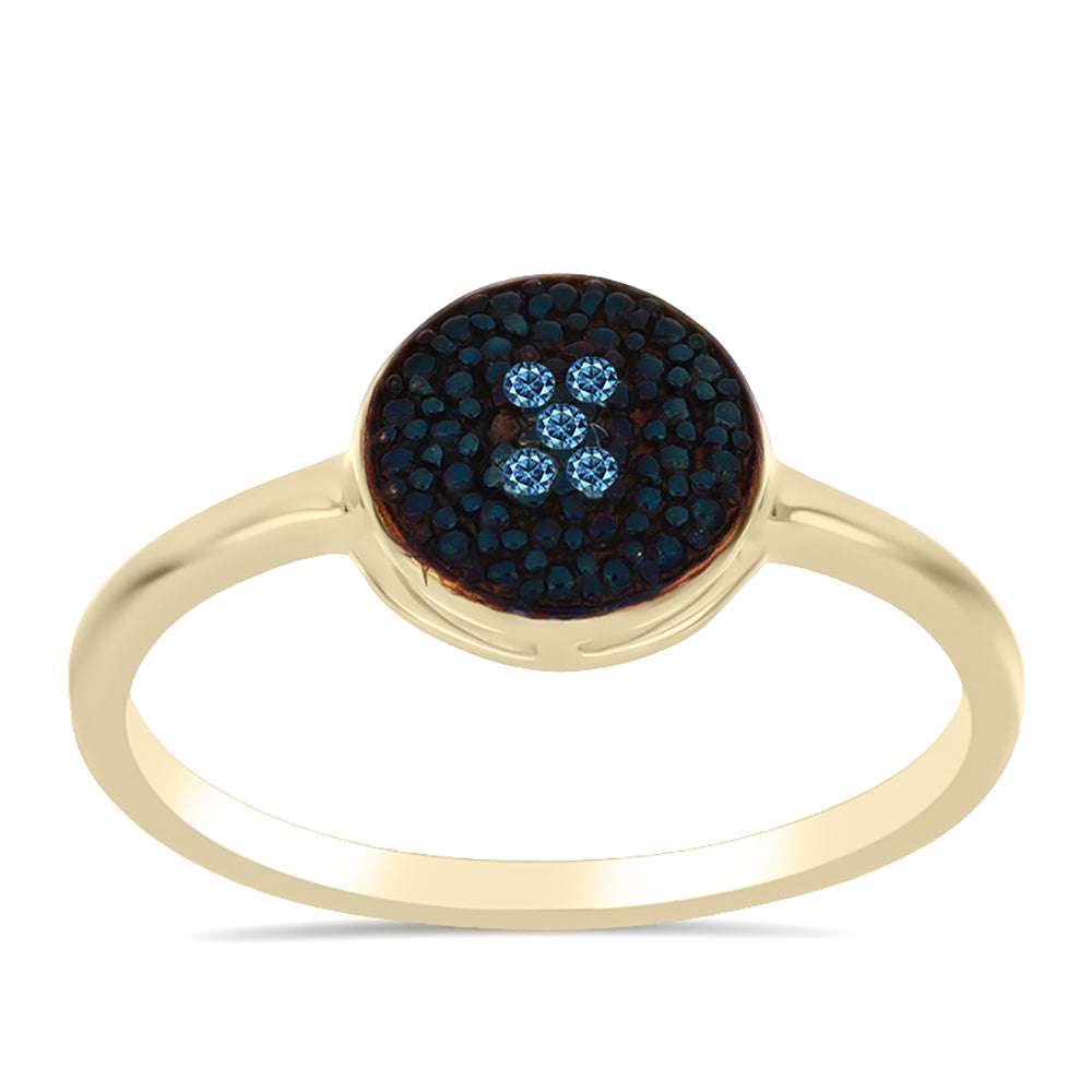 Anillo de Plata Bañada en Oro con Diamante blanco 7 