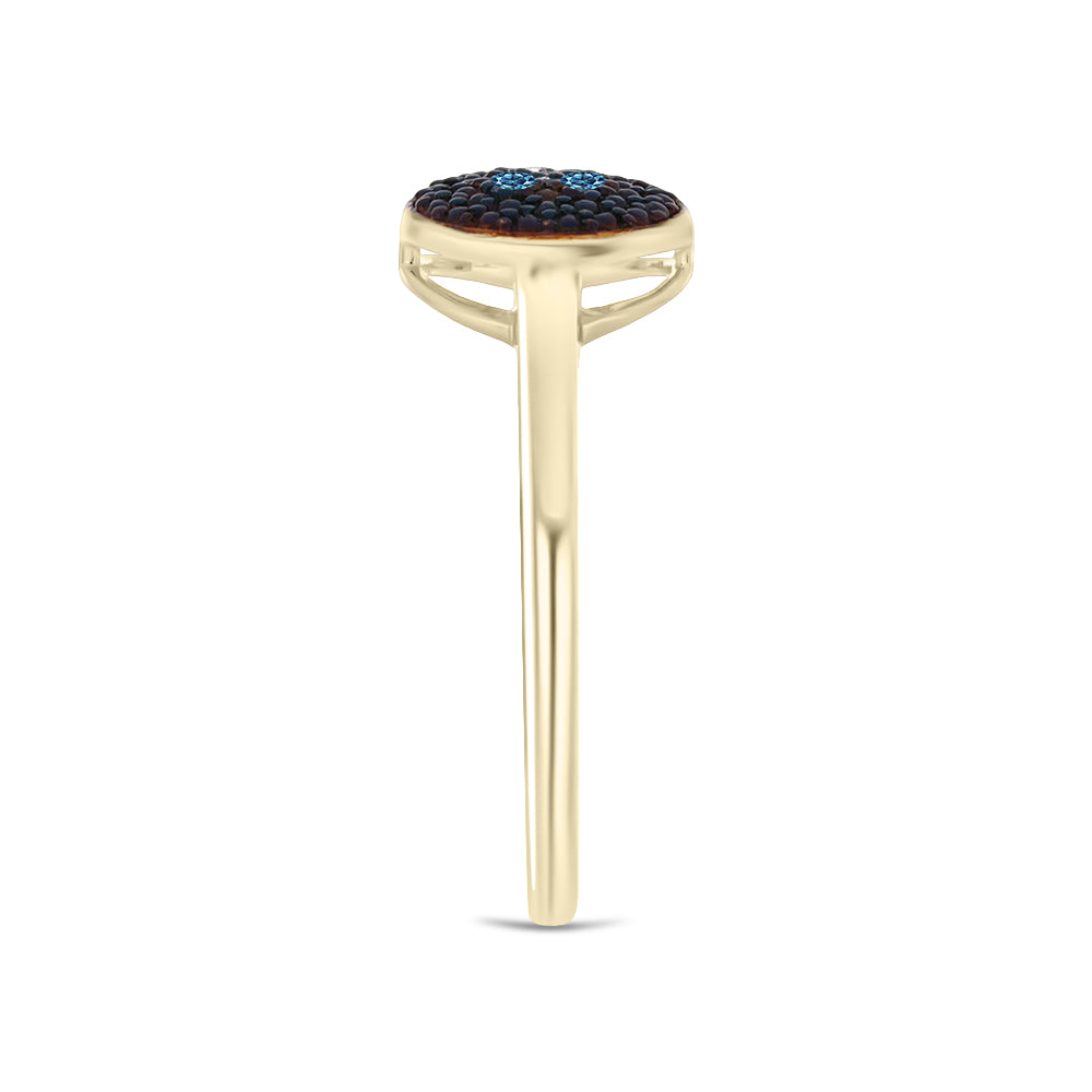 Anillo de Plata Bañada en Oro con Diamante blanco