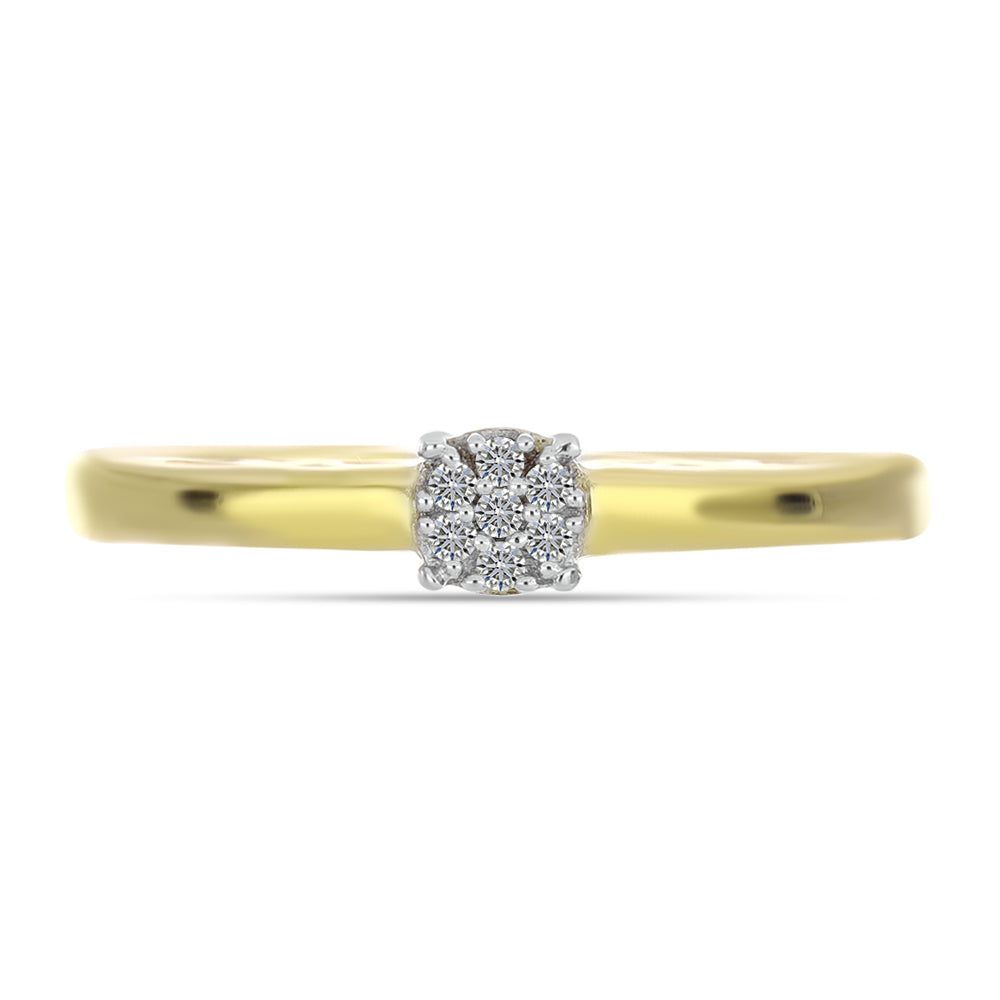Anillo de Plata Bañada en Oro con Diamante blanco 1 