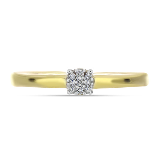 Anillo de Plata Bañada en Oro con Diamante blanco