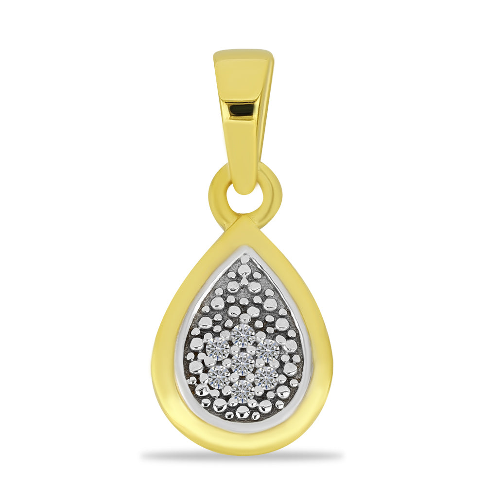 Conjunto de Plata Bañada en Oro con Diamante blanco