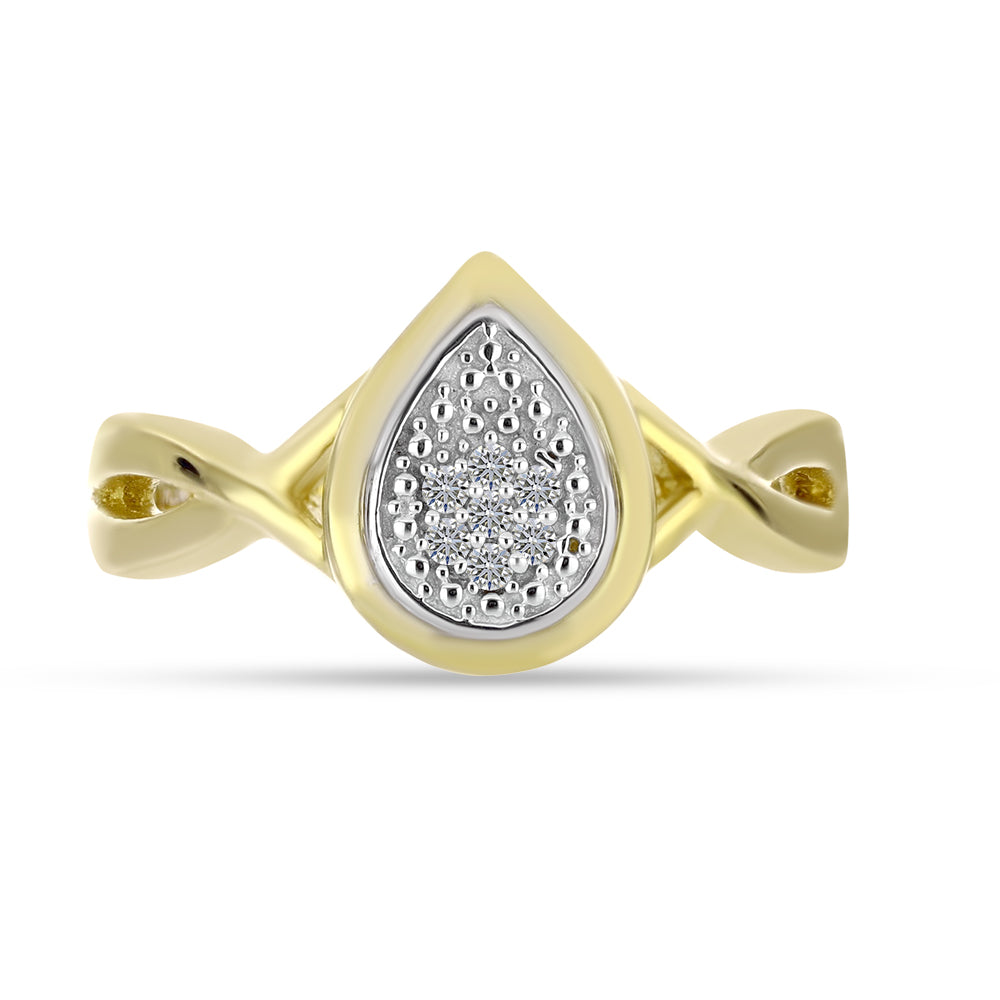 Conjunto de Plata Bañada en Oro con Diamante blanco 2 