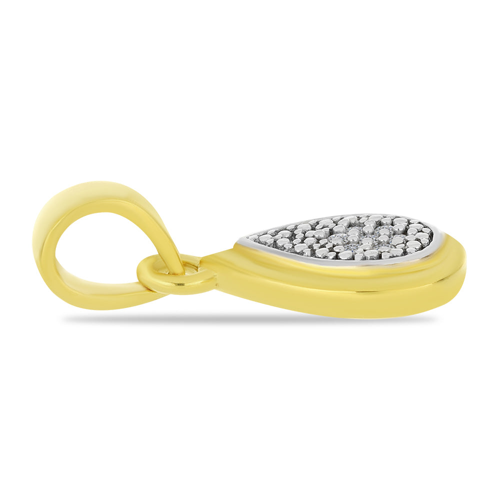 Conjunto de Plata Bañada en Oro con Diamante blanco 3 