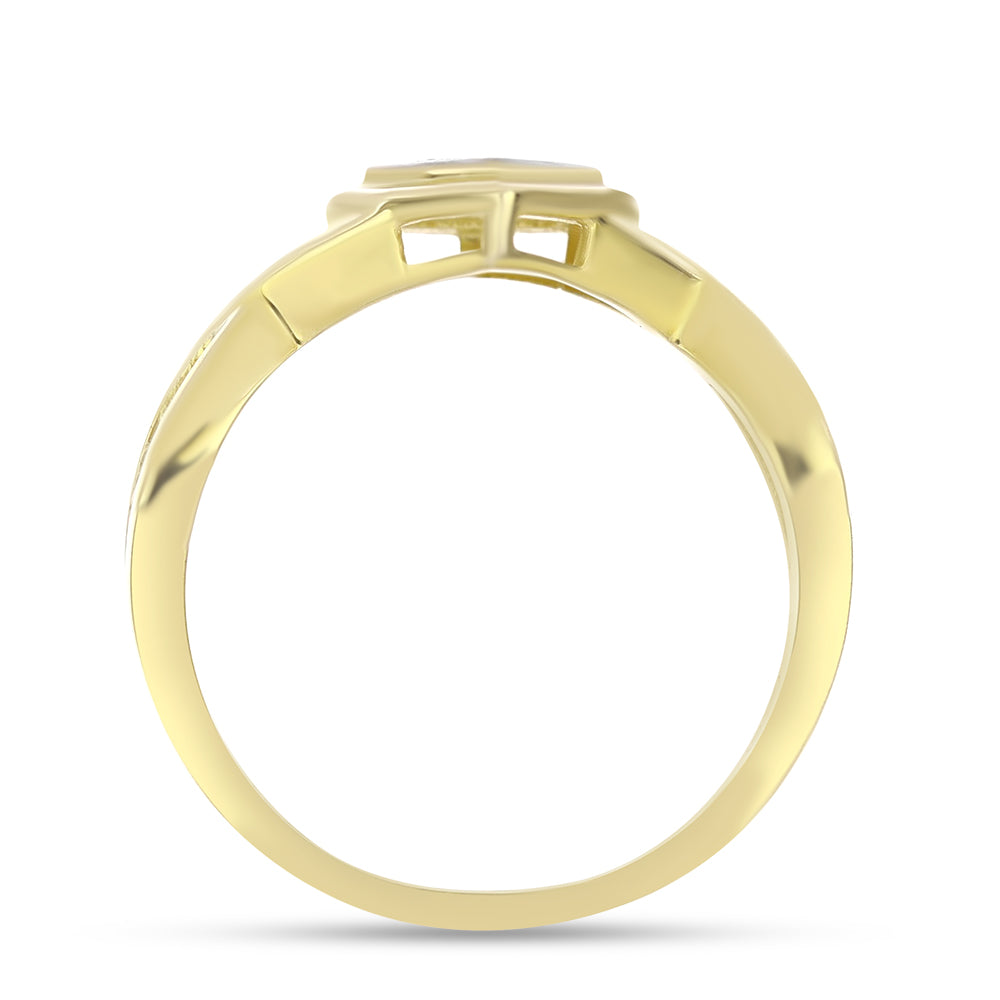 Conjunto de Plata Bañada en Oro con Diamante blanco