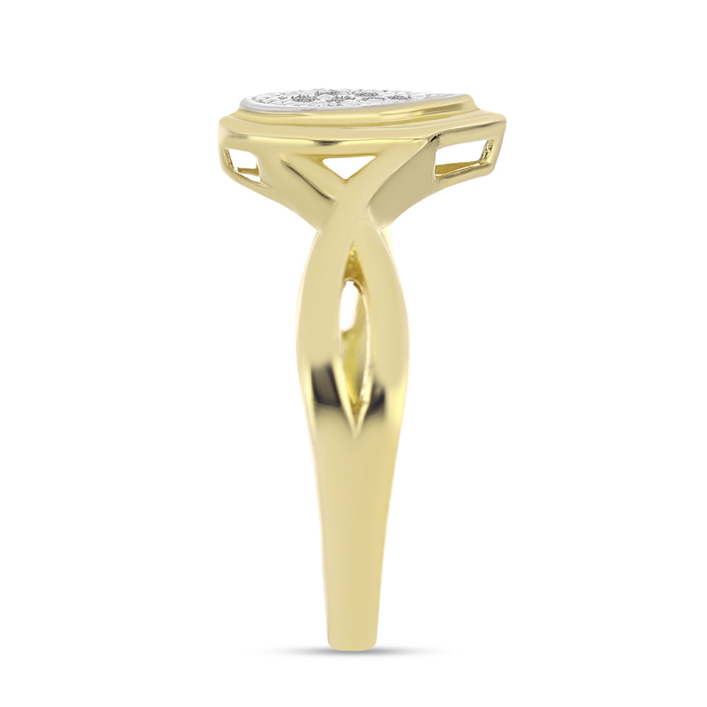 Conjunto de Plata Bañada en Oro con Diamante blanco
