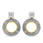 Pendientes de Plata Bañada en Oro con Diamante blanco