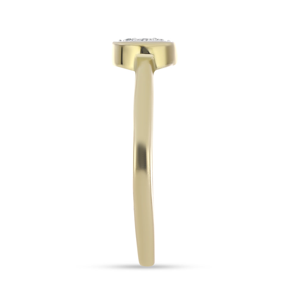 Anillo de Plata Bañada en Oro con Diamante blanco