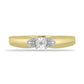 Anillo de Plata Bañada en Oro con Diamante blanco