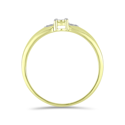 Anillo de Plata Bañada en Oro con Diamante blanco
