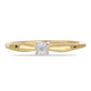 Anillo de Plata Bañada en Oro con Diamante blanco