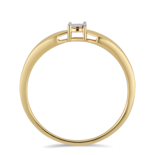 Anillo de Plata Bañada en Oro con Diamante blanco