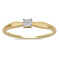 Anillo de Plata Bañada en Oro con Diamante blanco