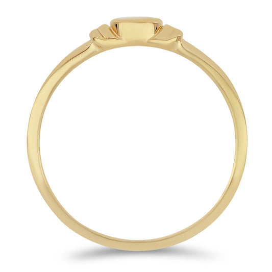 Anillo de Plata Bañada en Oro con Diamante blanco