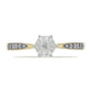 Anillo de Plata Bañada en Oro con Diamante blanco y Zircón Blanco