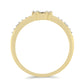 Anillo de Plata Bañada en Oro con Diamante blanco y Zircón Blanco