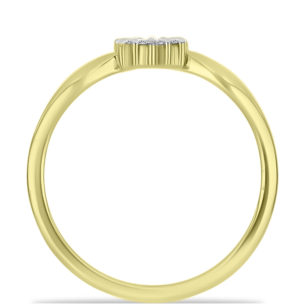 Anillo de Plata Bañada en Oro con Diamante blanco 6 