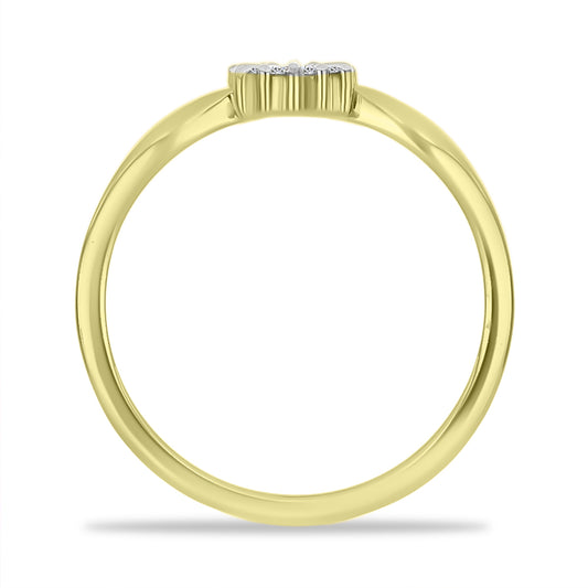 Anillo de Plata Bañada en Oro con Diamante blanco