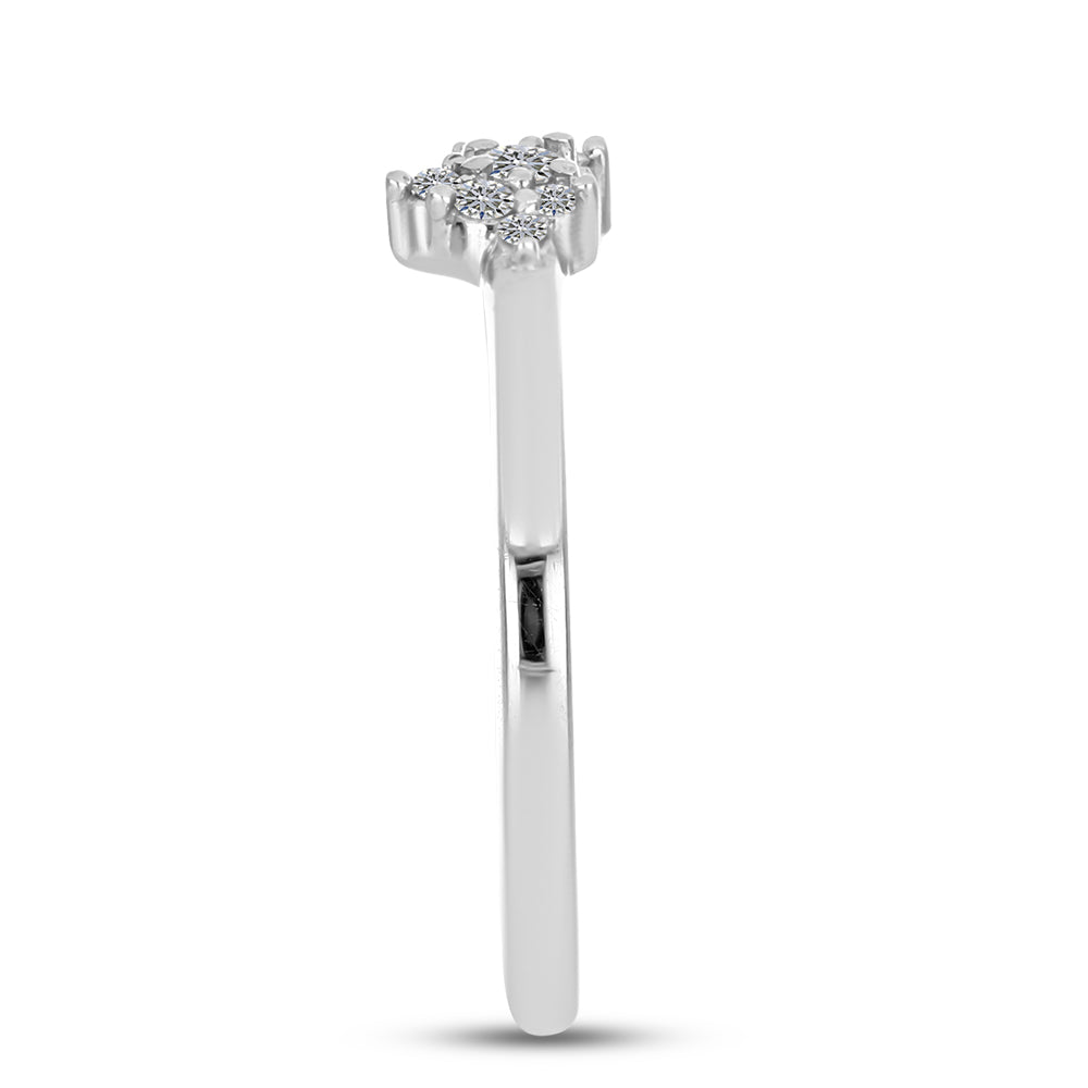Anillo de Plata con Diamante blanco 4 