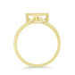 Anillo de Plata Bañada en Oro con Diamante blanco y Zircón Blanco