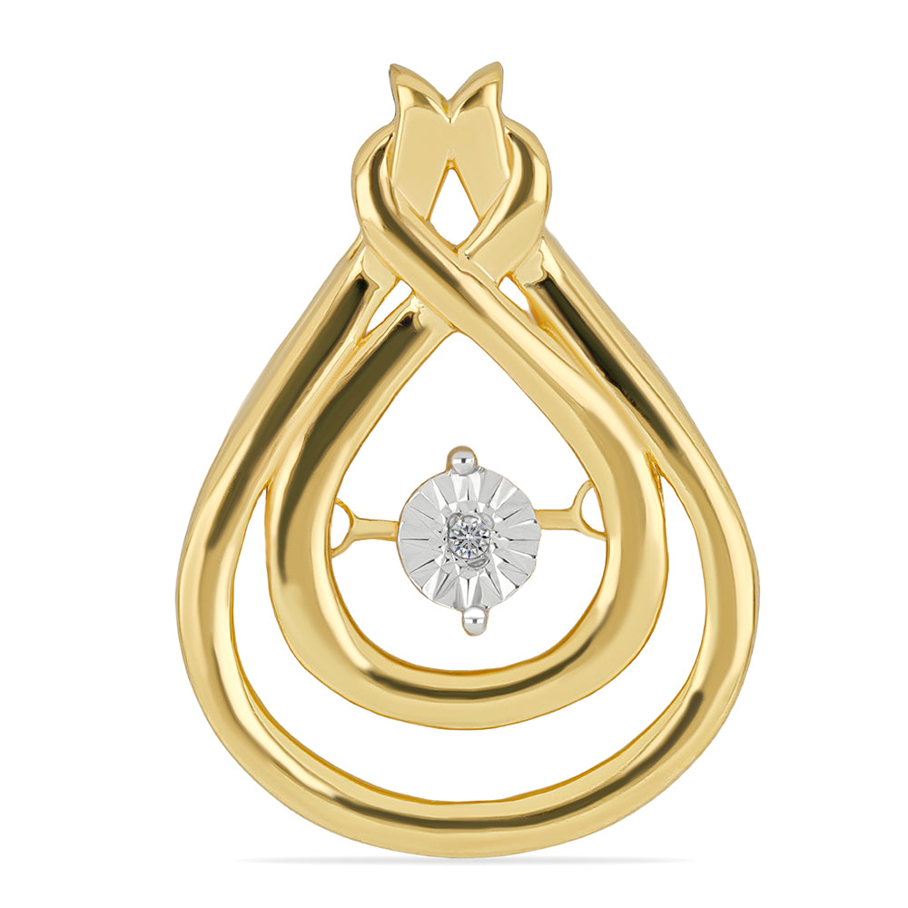 Colgante de Plata Bañada en Oro con Diamante blanco