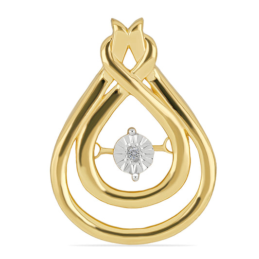 Colgante de Plata Bañada en Oro con Diamante blanco
