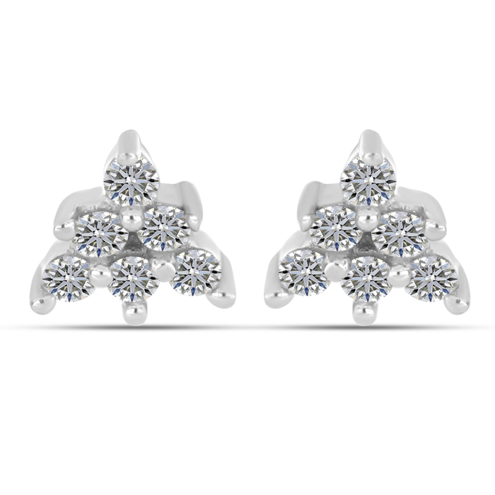 Pendientes de Plata con Diamante blanco