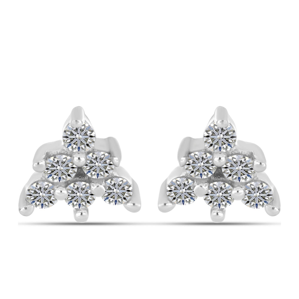 Pendientes de Plata con Diamante blanco 3 