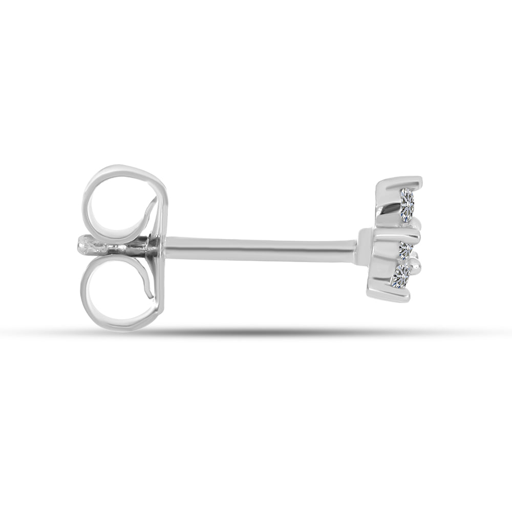 Pendientes de Plata con Diamante blanco 2 