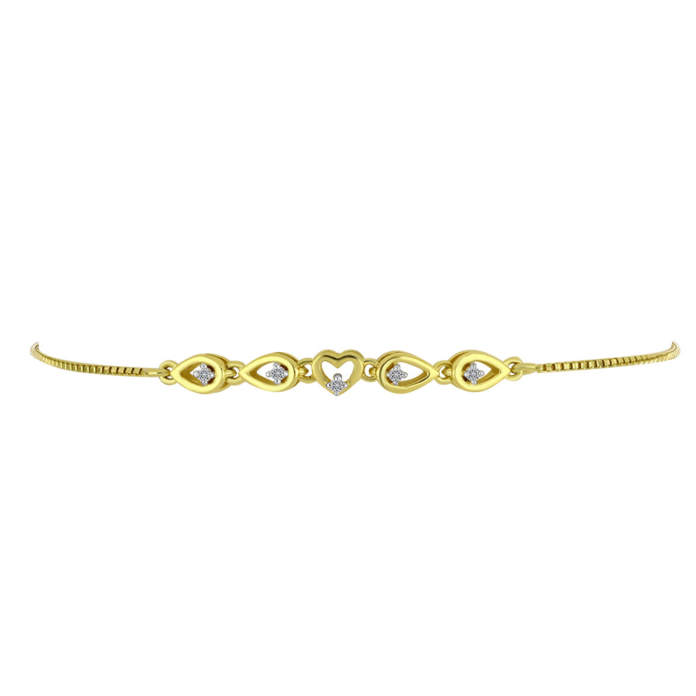 Pulsera de Plata Bañada en Oro con Diamante blanco