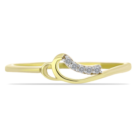 Anillo de Plata Bañada en Oro con Diamante blanco