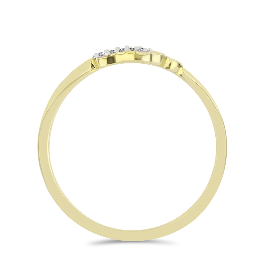 Anillo de Plata Bañada en Oro con Diamante blanco