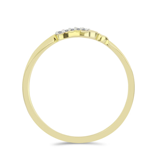 Anillo de Plata Bañada en Oro con Diamante blanco
