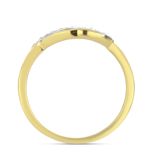 Anillo de Plata Bañada en Oro con Diamante blanco