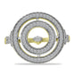 Anillo de Plata Bañada en Oro con Diamante blanco y Zircón Blanco