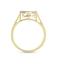 Anillo de Plata Bañada en Oro con Diamante blanco y Zircón Blanco