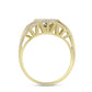 Anillo de Plata Bañada en Oro con Diamante blanco y Zircón Blanco