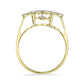 Anillo de Plata Bañada en Oro con Diamante blanco y Zircón Blanco