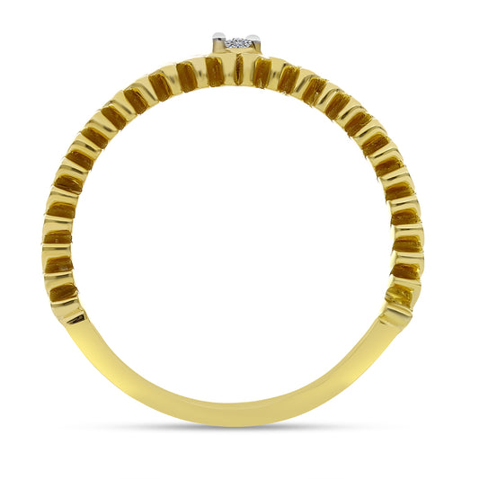 Anillo de Plata Bañada en Oro con Diamante blanco