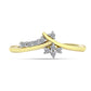 Anillo de Plata Bañada en Oro con Diamante blanco