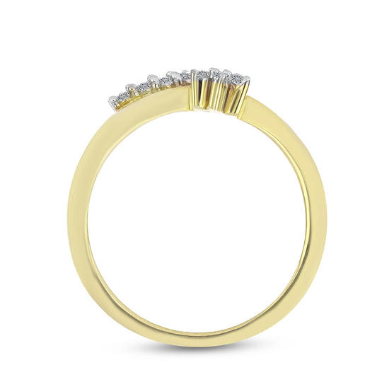 Anillo de Plata Bañada en Oro con Diamante blanco