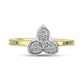 Anillo de Plata Bañada en Oro con Diamante blanco